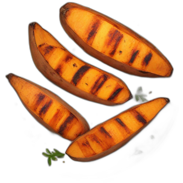 grilled sweet potatoes in a plate emoji