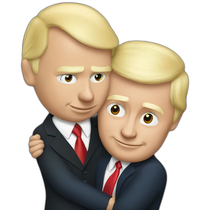 trump and putin embrace emoji