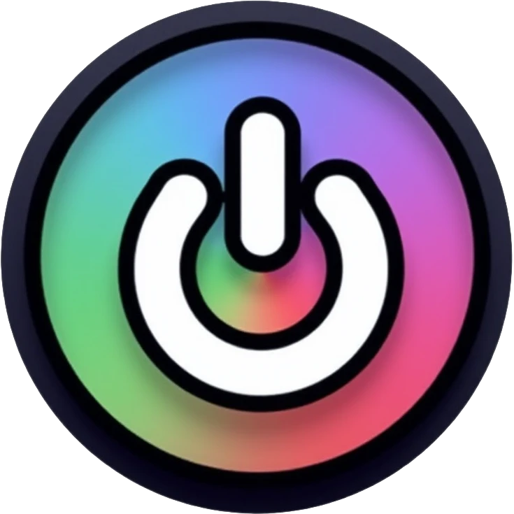 power button symbol with circle inside oval, like iPhone power icon emoji