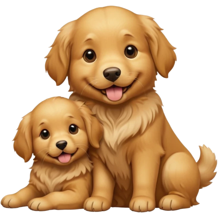 golden dog with its puppies emoji
