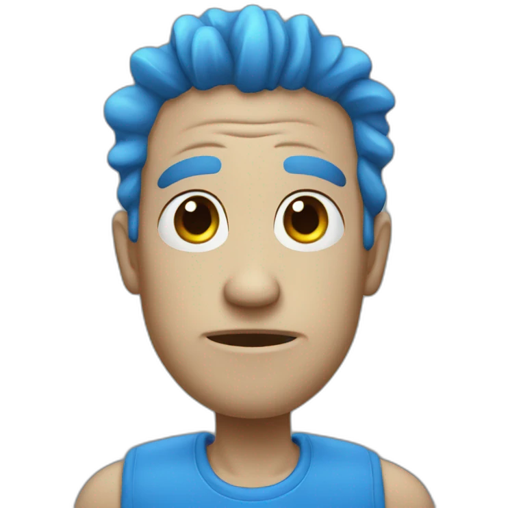 blue weird guy emoji
