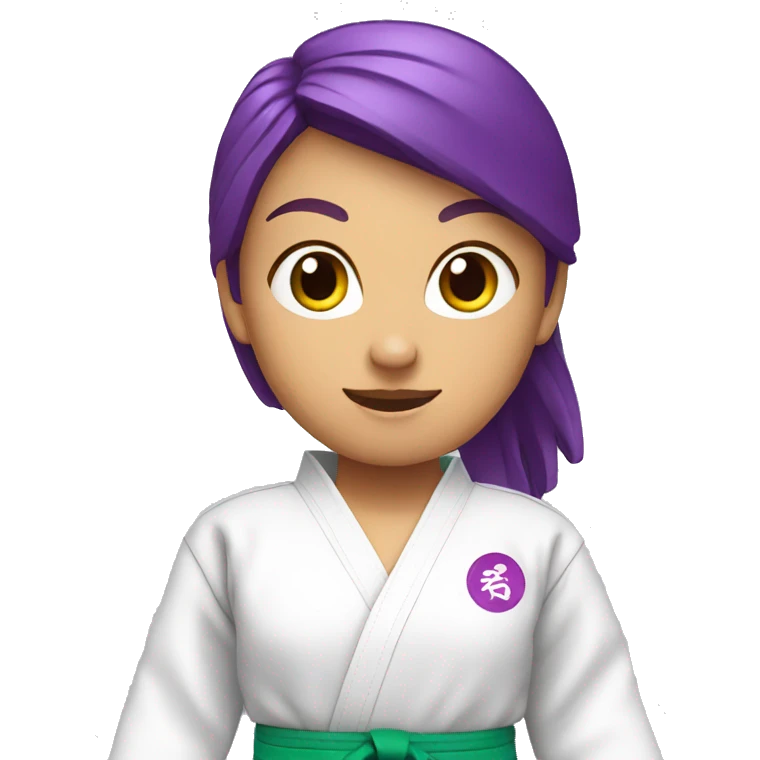 karate girl with violet belt emoji