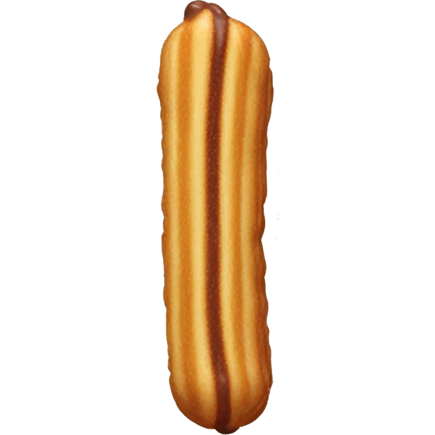 Churro with chocolate dipped tip emoji