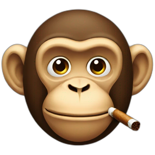 Create an emoji representing a monkey smoking a cigar emoji