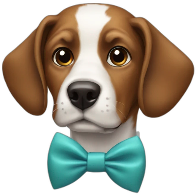 Dog wearing bow tie emoji