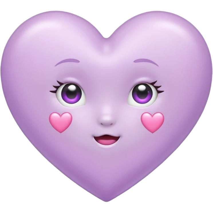 lilac heart kawaii emoji