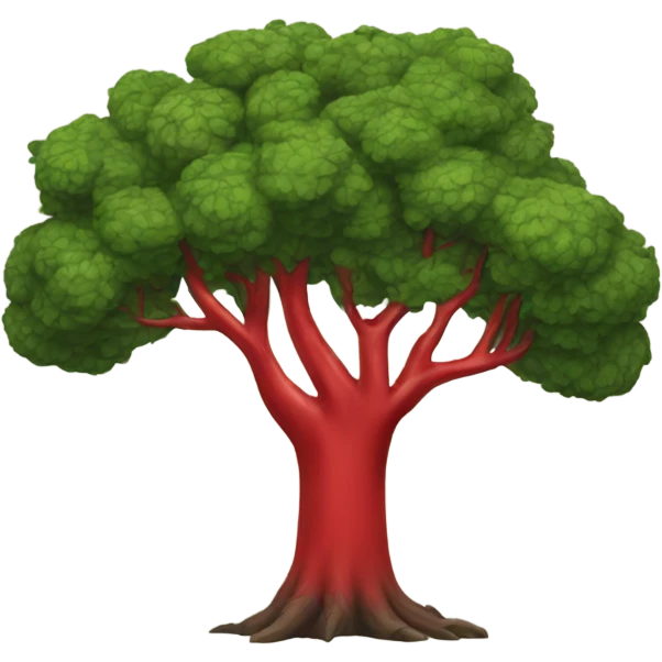 Tree attacking red tree emoji