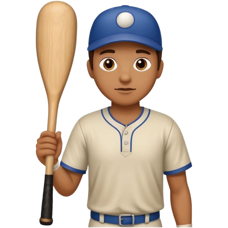 A human wood holding a bat emoji