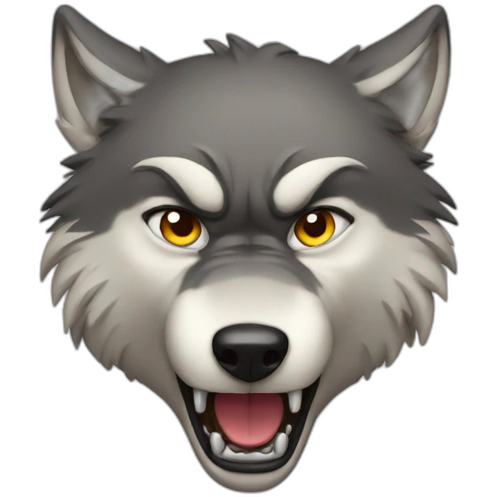 very angry wolf emoji
