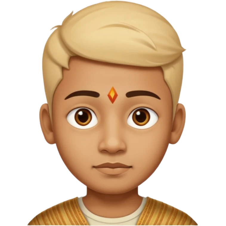 a guy thats south Indian and has a triangle face no beard because he is a kid emoji