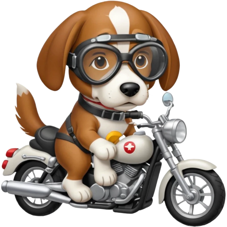 bassett hound on a motorcycle emoji