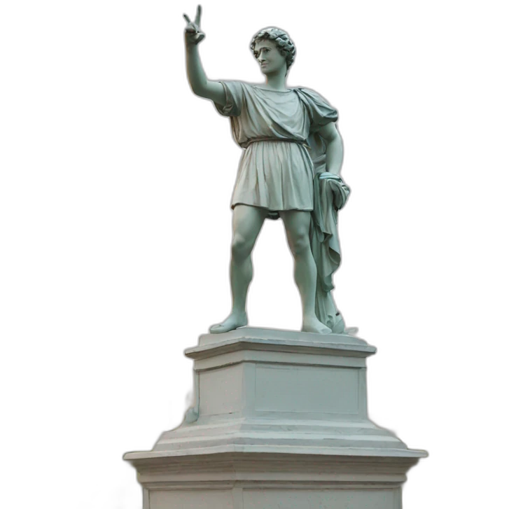 Italian statue pointing forward emoji