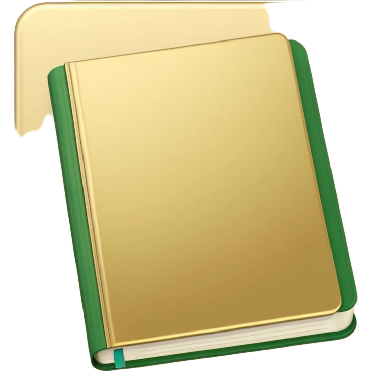 notebook in golden and green colours emoji