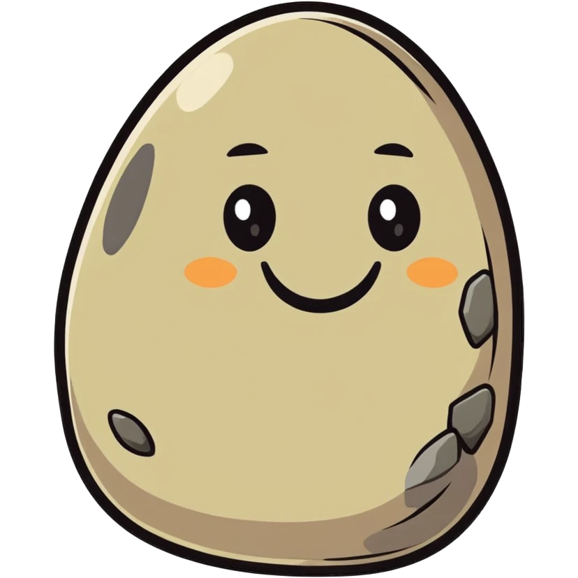 friendly stone character named Pedro with a smiling face emoji