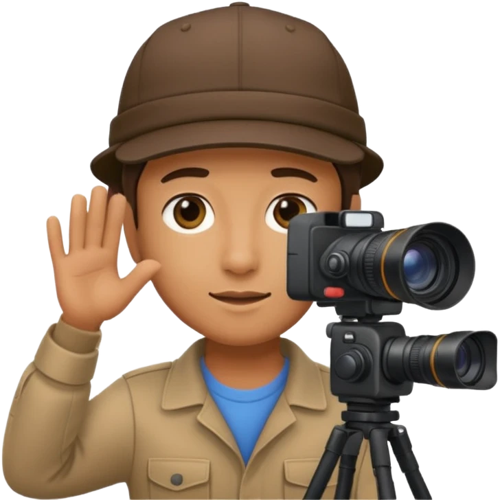 Camera man backwards taking a photo  emoji