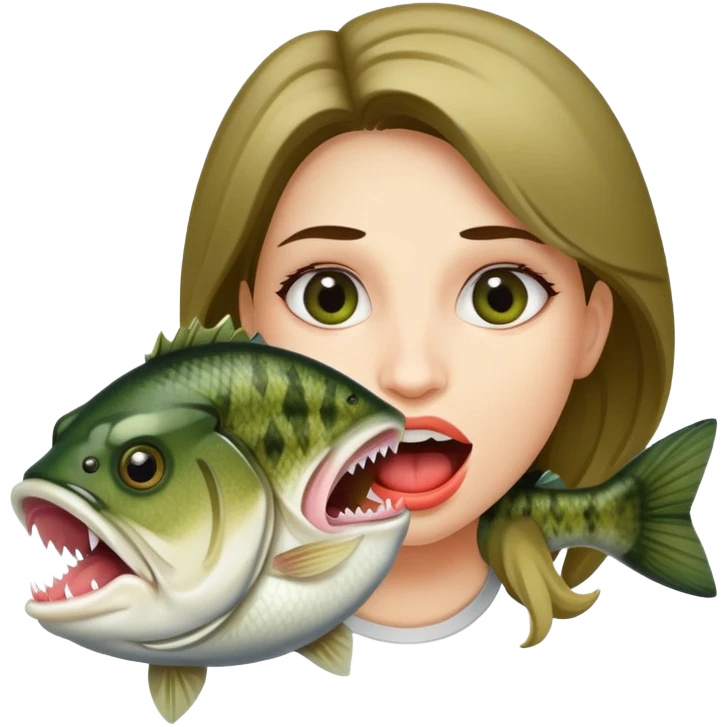Large mouth bass eating girl emoji