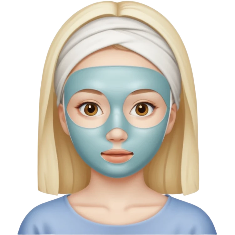 A girl with a  skincare mask emoji