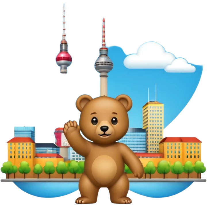 emoji of the Berlin Bear holding the Berlin TV Tower, no text emoji