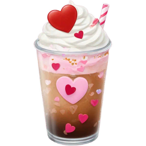 valentines themed iced americao emoji