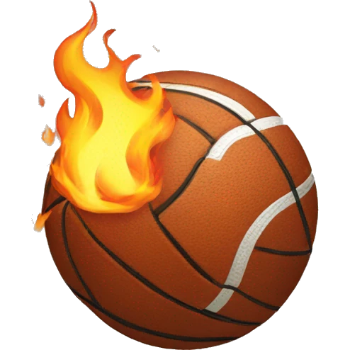 Ball with fire emoji