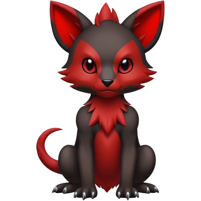 Cute cool black red edgy animal hybrid Fakemon full body  emoji