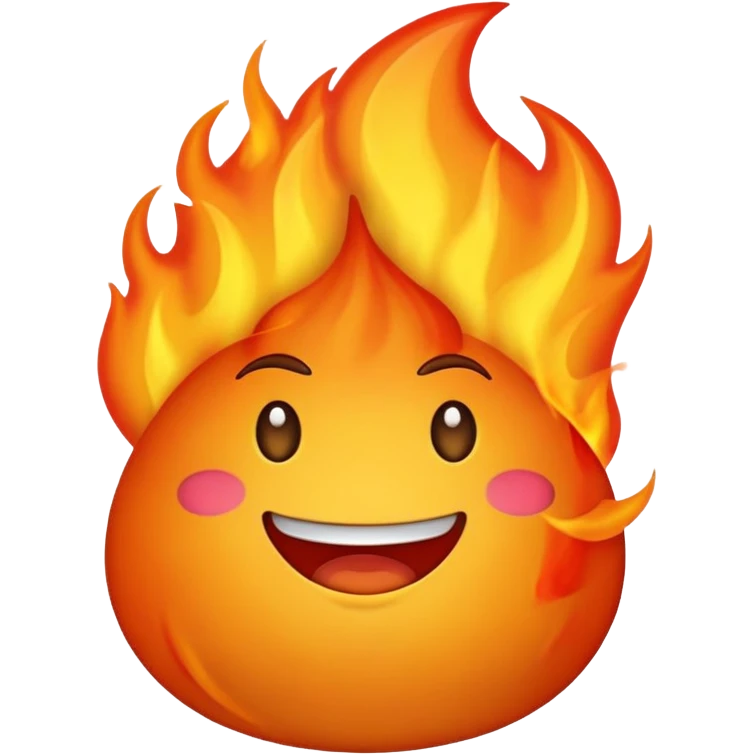 Emoji coquin avec flamme emoji