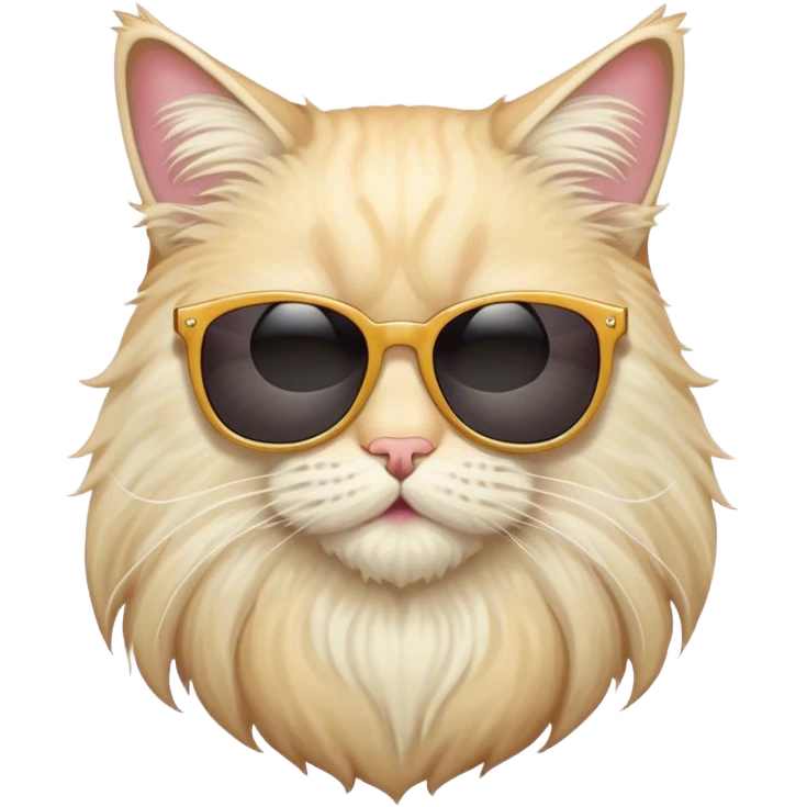 Light cat with beard and sunglasses  emoji