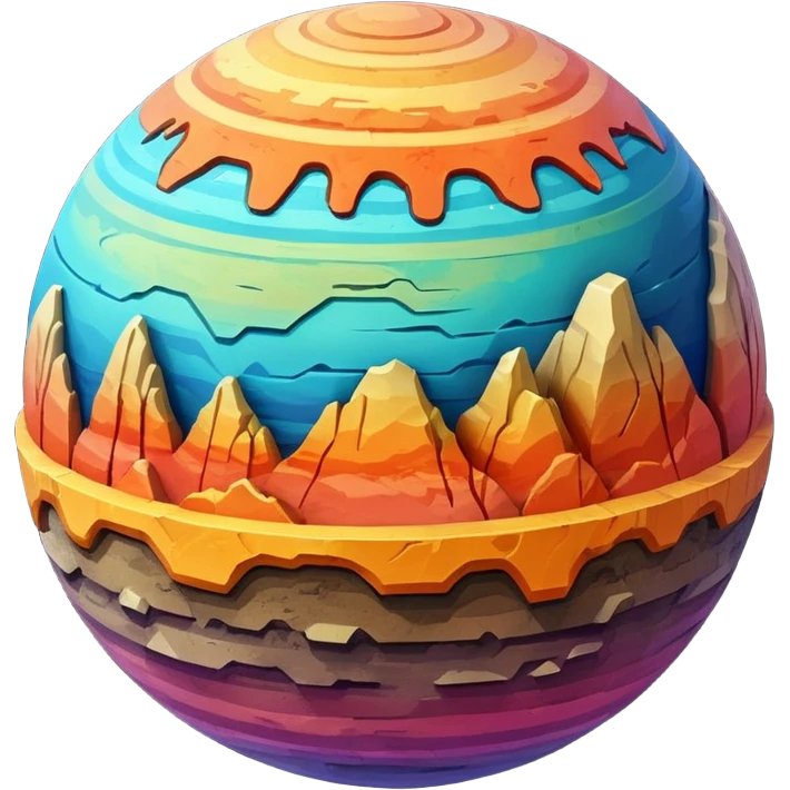 Planet separated into layers emoji