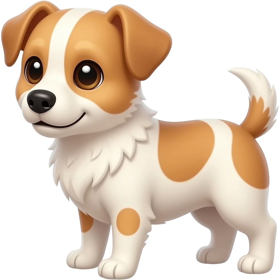 Malý pes s ružovým nosom emoji