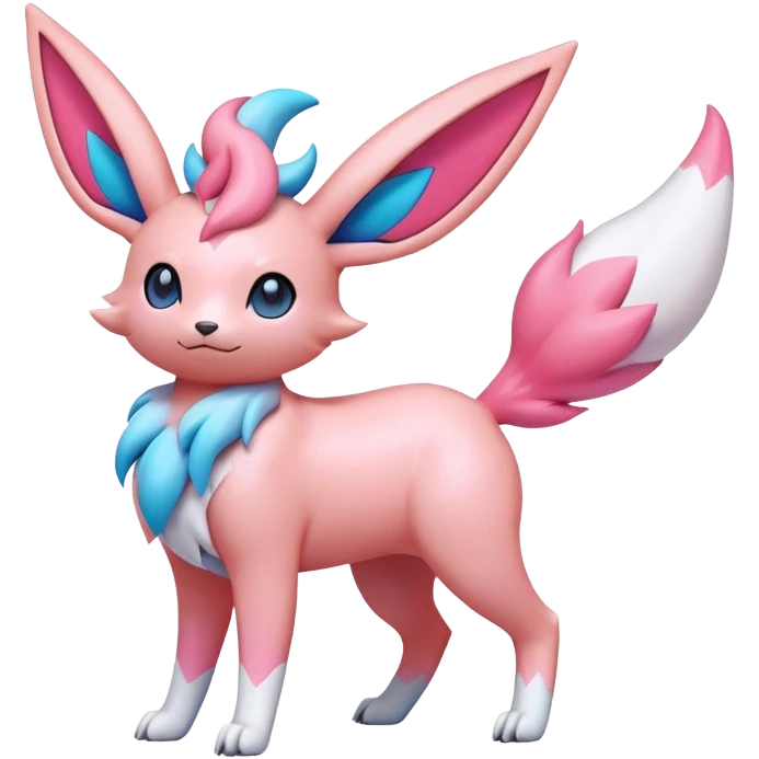 lush pastel-bright-vibrant warm-colored modern colorful neon-colored Fakémon-Digimon-Sylveon-Flareon-Pokémon-creature (full body) emoji