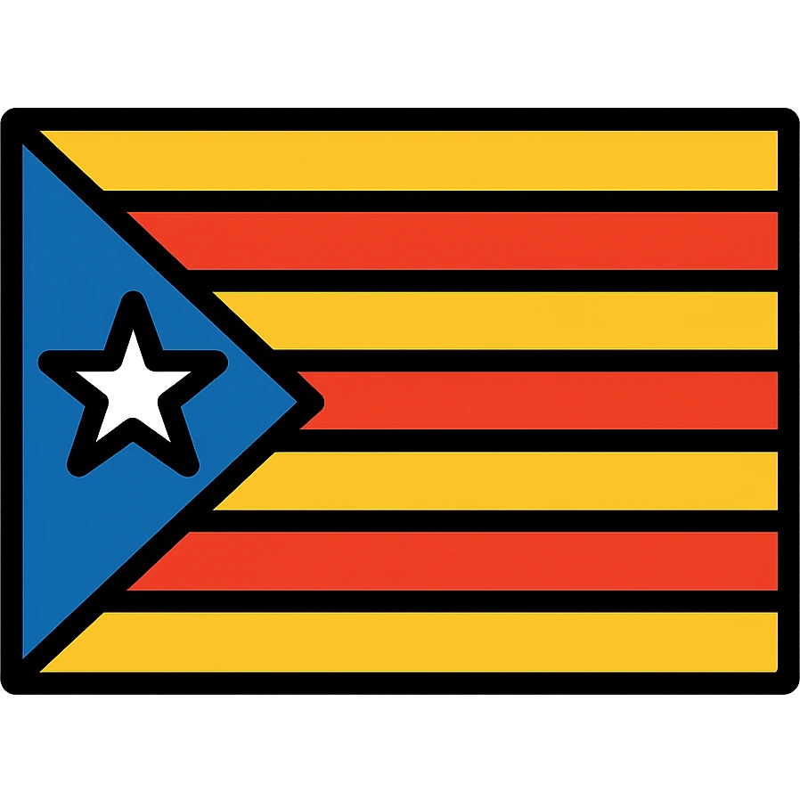 Catalan flag, simple, iconic, flat design emoji