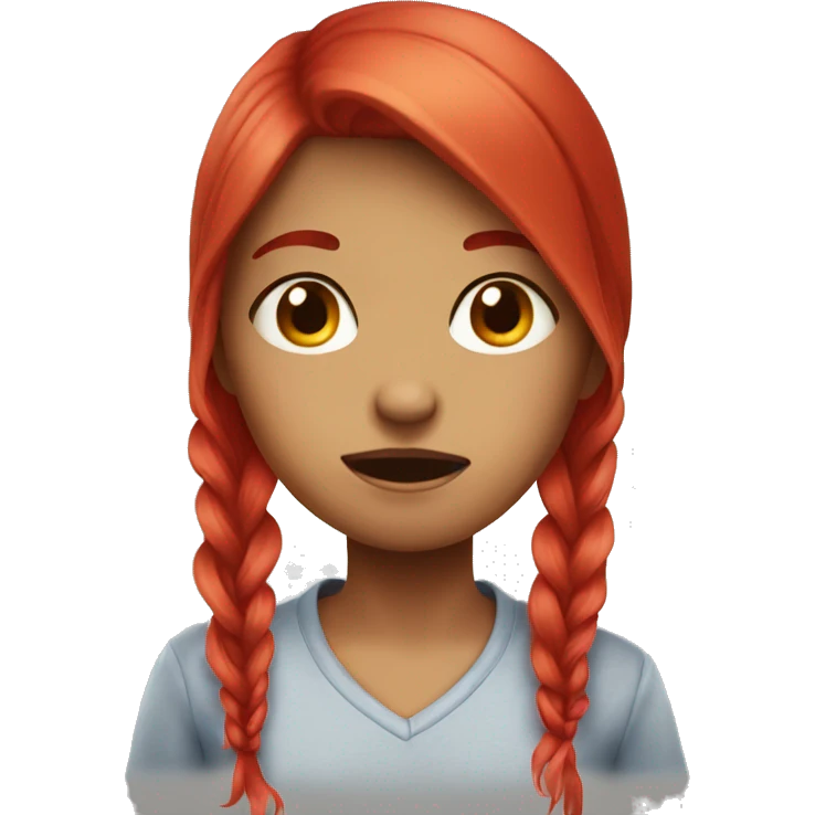 Cherry red hair girl cry emoji