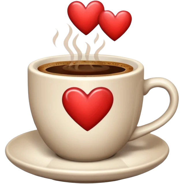 Clip Kop koffie met hartjes emoji