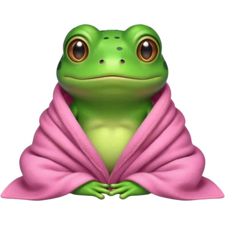 Frog in a pink blanket emoji