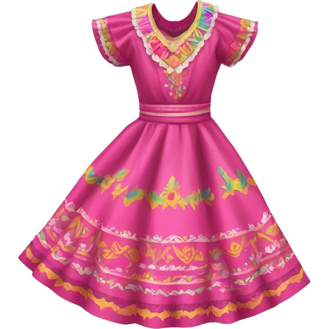 A pink Jalisco folklorico dress emoji