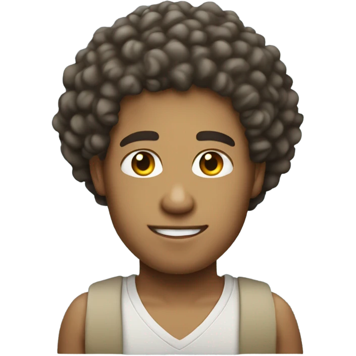 Light skin Curly head man emoji