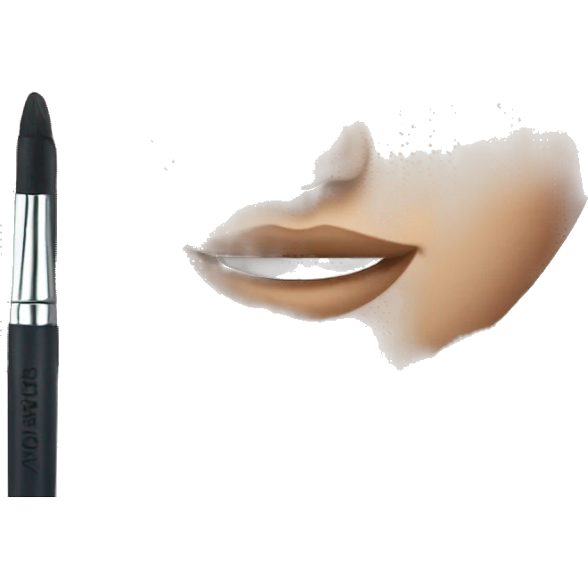 Girl with brown hair and blue eyes doing make up  emoji