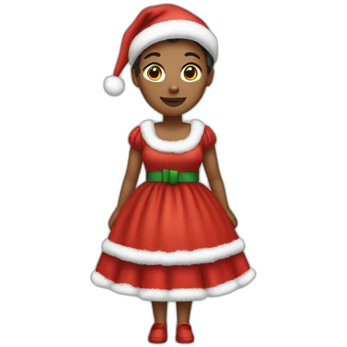 Woman in christmas dress, full body emoji