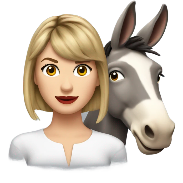 Taylor Swift and a donkey emoji