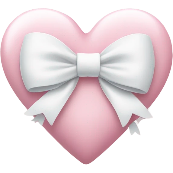 Pastel pink heart with white bow emoji