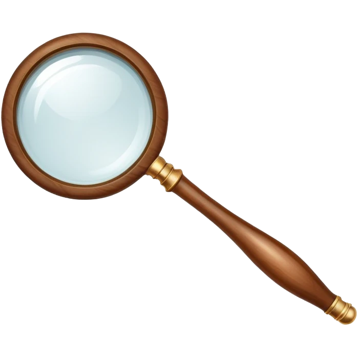 A classic magnifying glass with a wooden handle emoji