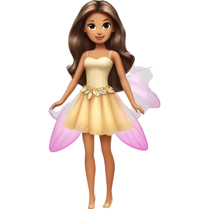 Attractive Barbie brunette tan fairy princess emoji