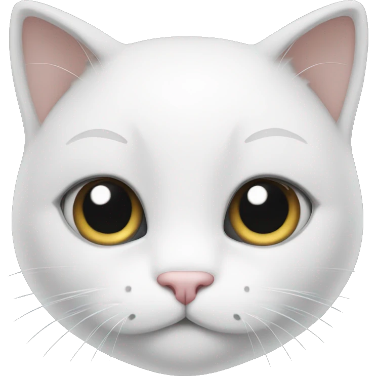 Little white cat with grey eyes emoji
