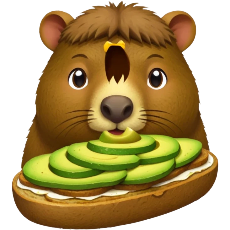 Capybara eating avocado toastc emoji