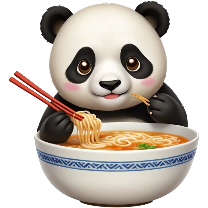 Panda eating ramen emoji