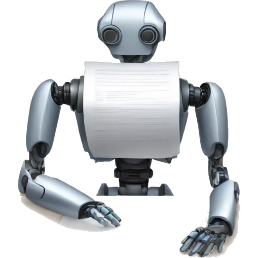 robot filling a paper form emoji