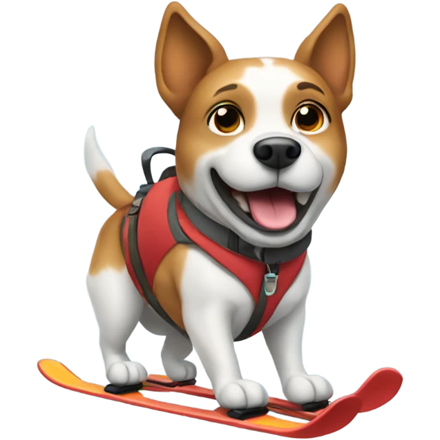 dog skiing emoji