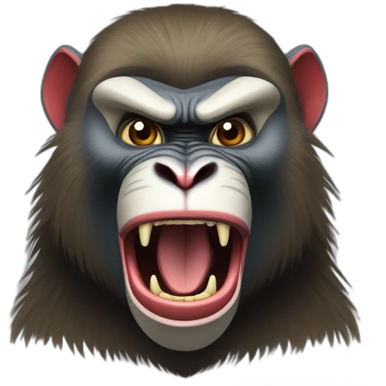 A aggressive mandrill emoji