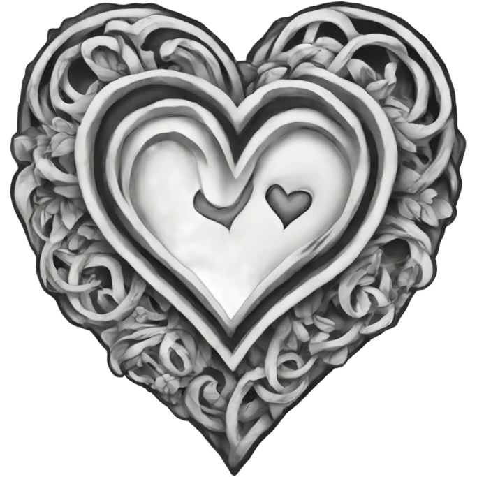 heart in tattoo style graphics emoji