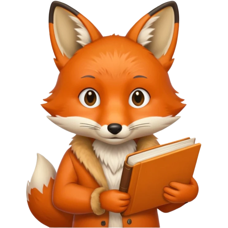 Fox reading a book emoji